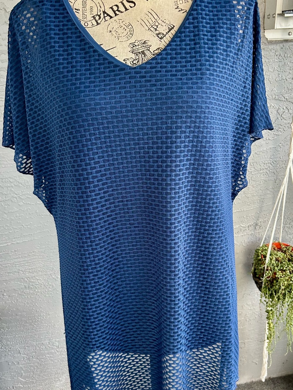 Easywear by Chico’s arty lagginglook cottagecore V-Neck Open-Knit Tunic Top